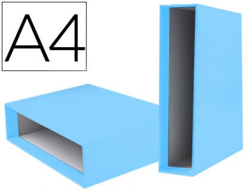 Caixa para pasta de arquivo de alavanca liderpapel documenta din a4 lombada 75 mm celeste , Liderpapel , 64587 , 8423473645875